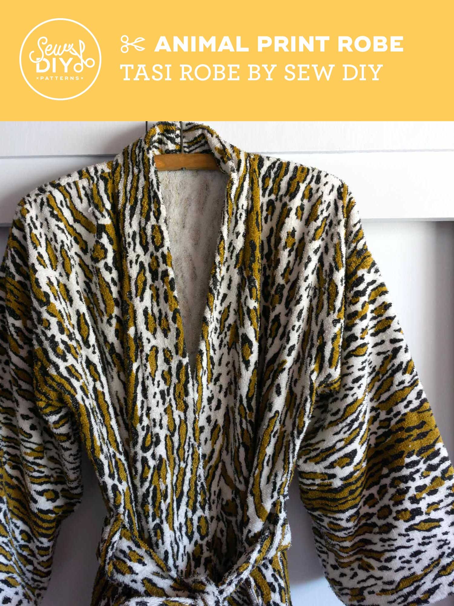 DIY animal print terry cloth robe Draft It Yourself Tasi Robe by Sew DIY Sew DIY